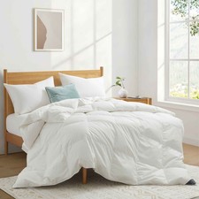 Lightweight 90% White Down Comforter 800FP Bed Blanket, 500TC 100% Cotton Shell picture