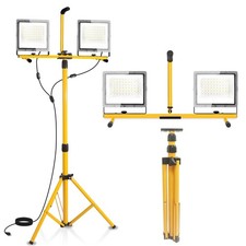 21000 Lumen LED Work Light with Stand, 2-Head Adjustable Lights 16.5FT Extended picture