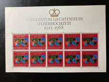 Liechtenstein 1968 MNH Sheet of 10 Coat of Arms #446 picture