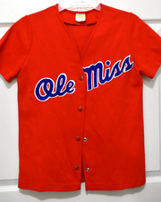 Vintage Ole Miss Rebels Russell Lady Rebels Nylon Jersey Size M, Snap Front picture