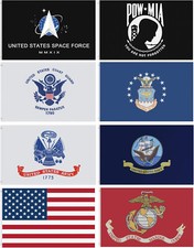 3 x 5 VETERANS DAY Military Flag  ARMED FORCES + USA + PowMia Licensed 100D picture