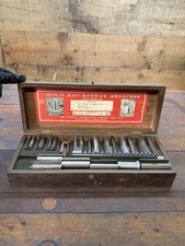 Vintage DuMont Minute Man No. 1-A Keyway Broach Set Bushings Wood Case picture