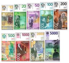 Serbia 10-5000 Dinara 9 Pieces Full Set, 2003-2013, P-44-61, UNC picture