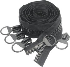 20 Super Large (Huge) Plastic Zipper Black Heavy Duty Zippers by The Yard Bulk 2 picture