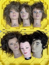 Lot of 6 HairArt Cosmetology Mannequin Heads Human Hair Salon Training Practice picture