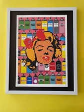 DEATH NYC Hand Signed LARGE Print Framed 16x20in COA SPRAY CAN MARILYN MONROE & picture