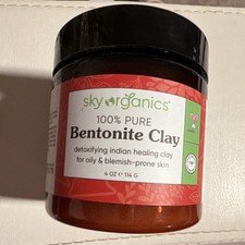 Sky Organics 100% Pure Natural Indian Healing Clay Bentonite 4oz Oily Blemish picture