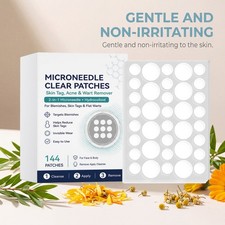 Curalona Microneedle Patches 144pcs, Skin Tag Wart Acne Remover Patches picture