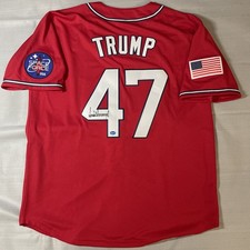 Signed Donald J Trump SPACE FORCE #47 Jersey TrustD COA Full Signature picture