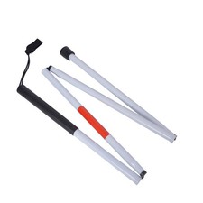 Baitaihem Folding Blind Cane Reflective Red Pack of 1, White,Red picture