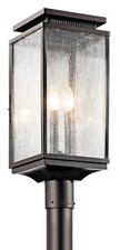 Kichler 49388 Old Bronze Manningham 3-Light  Pier Post Lamp Clear Seeded Glass picture