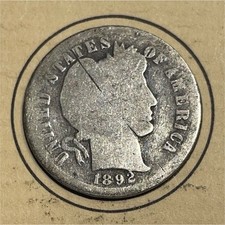 1892-S Barber Dime 10C KEY Good details picture