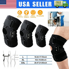 Knee Brace Compression Sleeve Hinged Joint Support Open Patella Stabilizer Wrap picture
