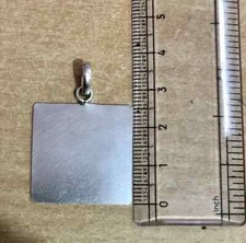 999 Pure Silver Hindu Religious Solid Square Sheet Pendant 1 Pc 1 inch, For Rahu picture