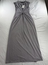Theory Black and White Striped Knot Front Dress picture