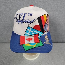Vintage 1996 Atlanta Olympics Hat Cap Starter Snapback 90s World Flags Big Logo picture