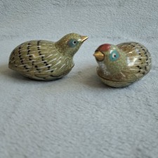 Antique Chinese Cloisonne Quail Trinket Boxes Set | Qing Dynasty Late 19th C. picture