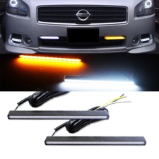2PCS Switchback White/Amber LED Strips Kit For Car Turn Signal Lights DRL Lamps picture