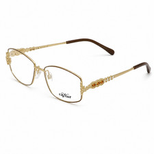 Caviar Women's Gold Topaz & Silver Jewel Studded Eyeglasses 5566 16 picture