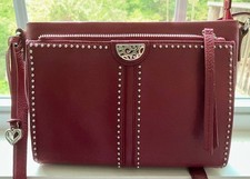 Brighton Leather Crimson Red Jagger Cross Body Organizer-Pristine condition picture