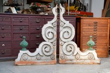 Antique 1870s pair Victorian corbel shelf brackets Architectural Finial Vintage picture