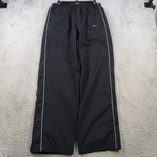Vintage Nike Windbreaker Pants Mens Large Black Mesh Lined Drawstring Track Y2K picture