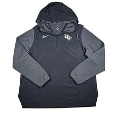 Nike UCF Knights Gray Vented Sideline Player Quarter-Zip Hoodie Jacket Men's XL  picture