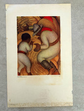 Diego Rivera The Harvest Signed Offset Lithograph Print Unframed 1946 Medium picture