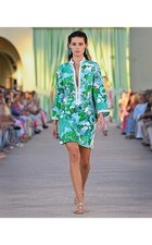 New Lilly Pulitzer Shealyn 3/4 Sleeve Stretch Cotton Dress Capri Blue size 8 picture