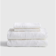 Quince European Linen 4 piece Sheet Set king White NWT picture