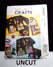 McCALL'S CRAFTS UNCUT Sewing Pattern M5407 Dog Appliques Totes Bag FF picture