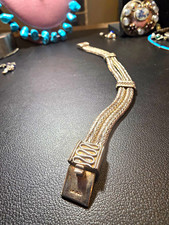Vintage SUARTI BA 925 Sterling Silver Heavy Double Foxtail Bracelet 8.5