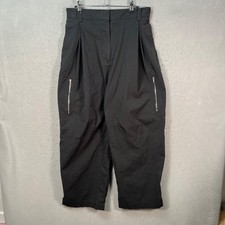 COS Womens Size 8 Black Wide-Leg High-Waisted Pants Cotton-Blend picture