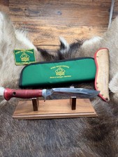 1979 Puma Sea Hunter Knife With  Red Handles In Green Puma Pouch picture
