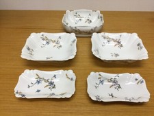 5 Antique H & Co. LIMOGES France Blue Floral Matching Various Serving Bowls picture