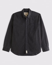 Men's Abercrombie & Fitch Denim Button-Up Shirt black wash picture