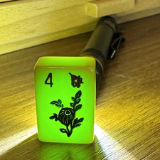 Vintage Green Glow Crisloid Mahjong Replacement Tile picture
