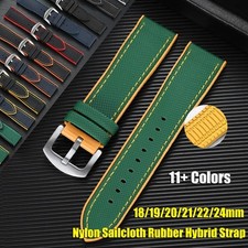 18 20 22 24mm Nylon Sailcloth Watch Strap Silicone Rubber Waterproof Watch Band picture