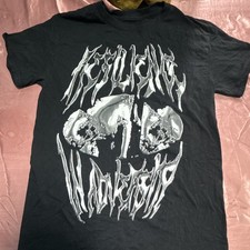 Fashion Nova Black Skull Graphic Print Short Sleeve Crew Neck T-Shirt S picture