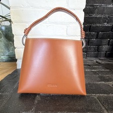 STAUD Women’s Medium Brown Top Handle Bag Detachable Strap Gold Hardware picture