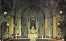 Evansville Indiana Assumption Cathedral Interior Catholic Church Postcard 43A picture