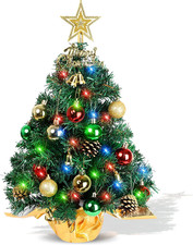 AGIRL Small Christmas Tree with Lights,22 in Mini Tabletop Tree Desk Decor picture