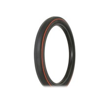 ONE 20 X 2.125 BLACK/RED LINE FAT SLICK BICYCLE TIRE, S-2 RIM, SCHWINN STYLE. picture