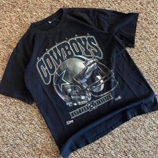 Vintage Dallas Cowboys Helmet logo black color tee shirt reprint VK16723 picture
