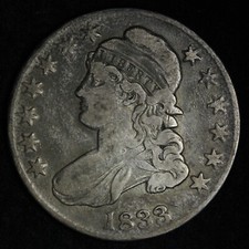1833 Capped Bust Silver Half Dollar XF E319 TPA picture