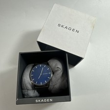 Skagen Holst SKW6223 Mens Watch 40mm Blue Dial Black Mesh Stainless VGC picture