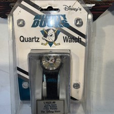 DISNEY'S MIGHTY DUCKS WATCH WITH ROTATING PUCK IN CASE EXTREMELY RARE VINTAGE picture