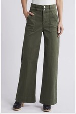 FRAME Le Slim Palazzo Jeans Women's High Rise Wide Leg Olive Green Sz 28 picture