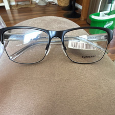 Burberry B1289 1007 Black Check Rectangular Full Rim Metal/Plastic 55-16-140 picture