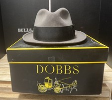 Authentic Mid-Century Dobbs Fifth Avenue Grey Fedora Hat w-Original Box picture